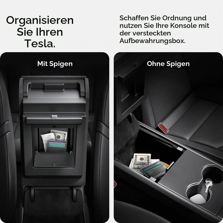 Spigen Tesla Model Y (~2024) und Model 3 (2021-2023) One-Touch Versteckte Aufbewahrungsbox (Carbon E
