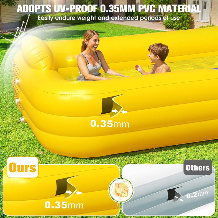 KingSom Aufblasbarer Pool mit Poolbeleuchtung, Solar Enten Planschbecken Gross für Kinder und Erwach