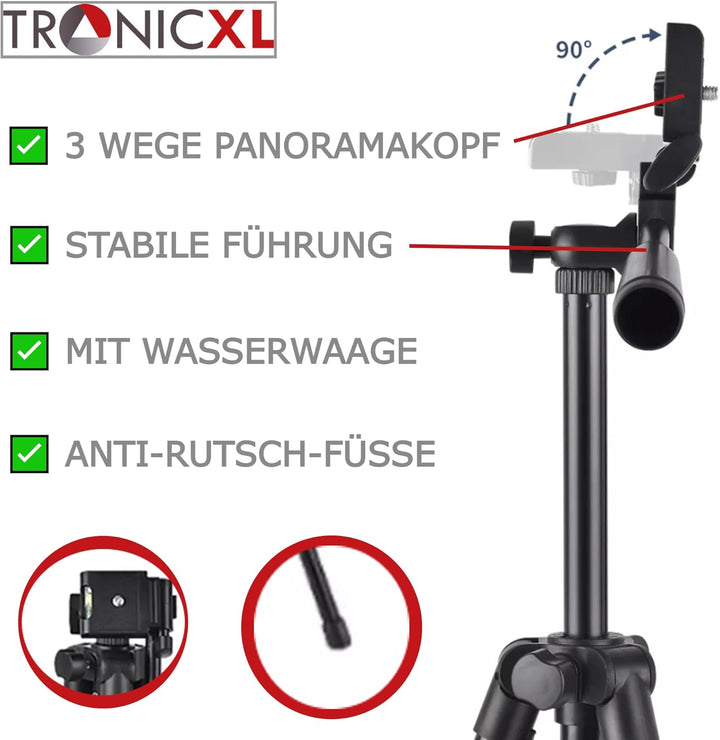 TronicXL 30-60cm Tripod Tisch Stativ für Kamera höhenverstellbar I DSLR I Webcam I Kamerastativ komp