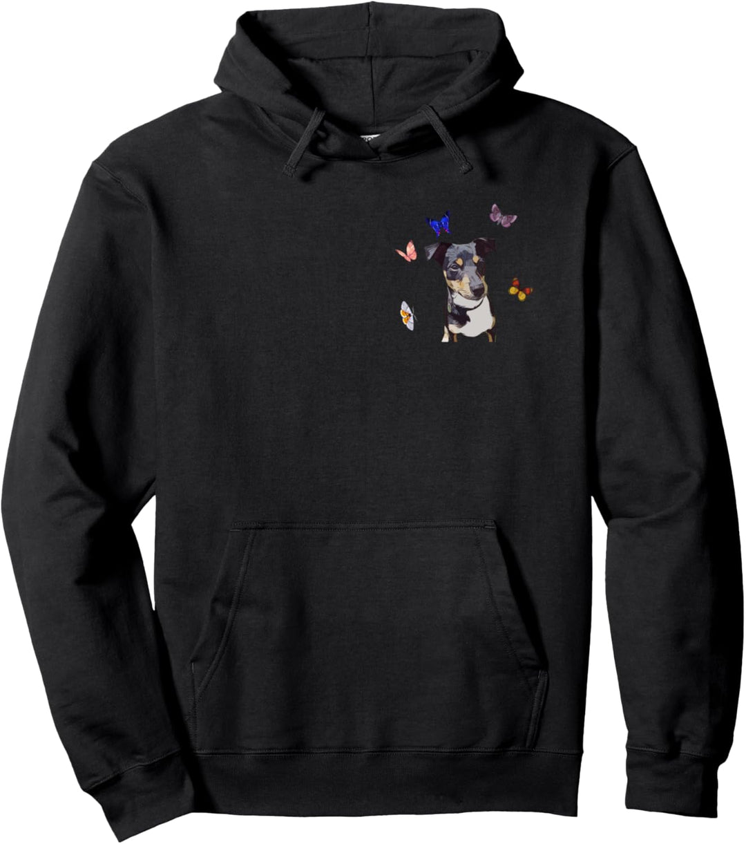 Ratonero Bodeguero Andaluz mit Schmetterlingen Entwurf Pullover Hoodie