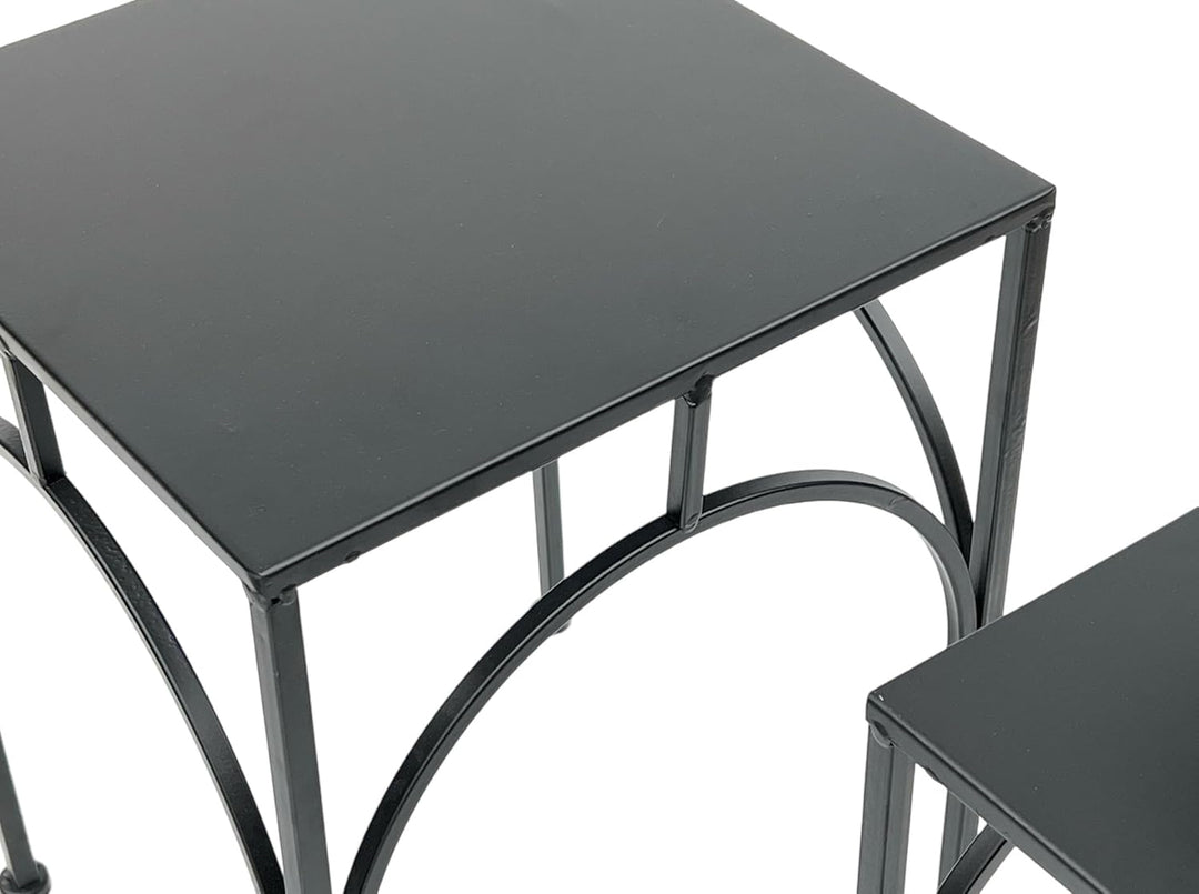 DanDiBo Blumenhocker Metall Schwarz Eckig Blumenständer Beistelltisch 96449 2er Set Pflanzenständer