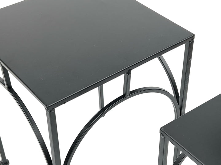 DanDiBo Blumenhocker Metall Schwarz Eckig Blumenständer Beistelltisch 96449 2er Set Pflanzenständer