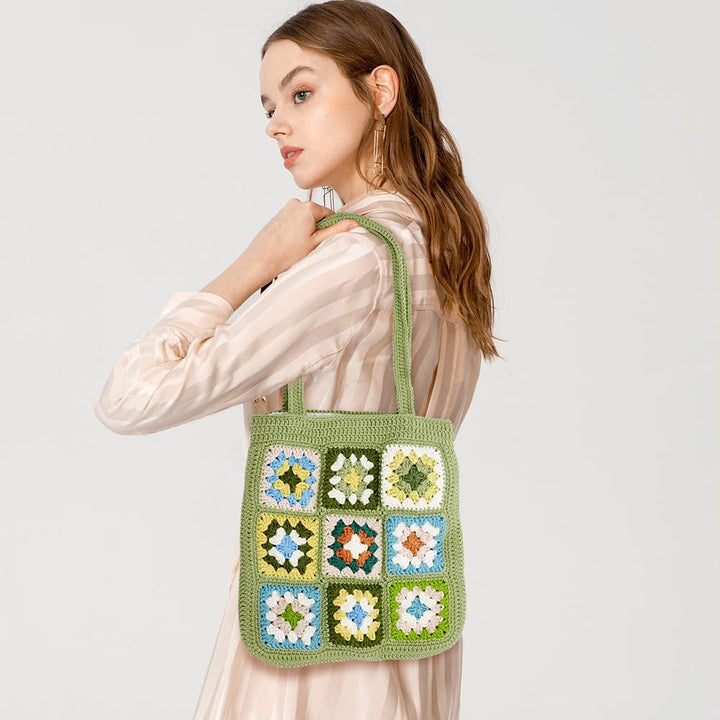 ORIGACH Häkel Tasche Set Für Anfänger, DIY Granny Square Tasche Starter Häkelset Für Erwachsene Mit