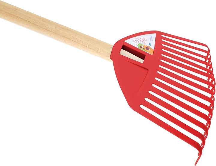 vom Pullach Hof Kinder Rechen Laubrechen 2er Set für Garten Sandkasten Kinderrechen Gartenwerkzeug L