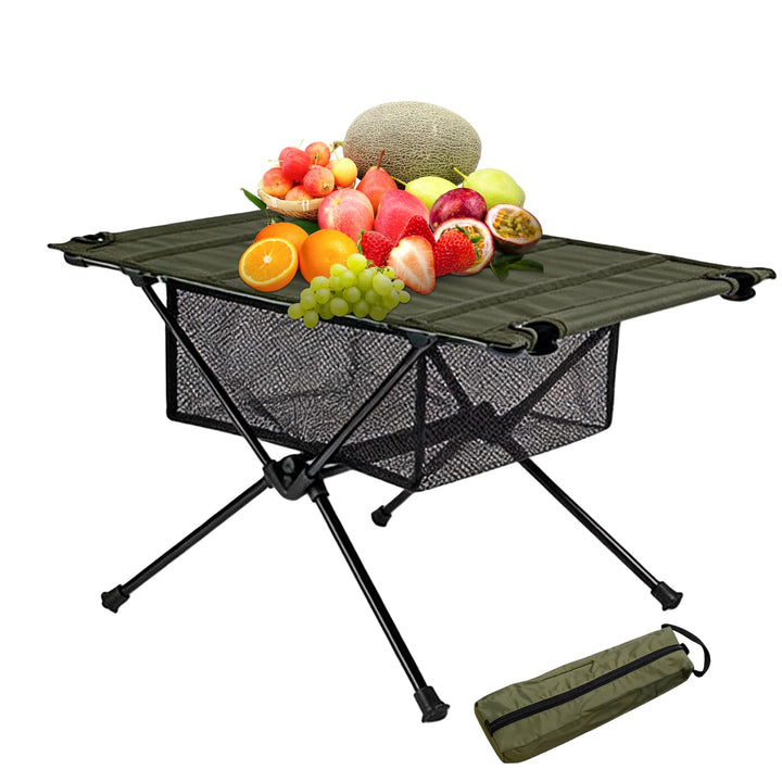 PORFOYO Campingtisch Klappbar, Camping Tisch Mit Tragetasche Und Netztasche, 60 X 40 X 39.5cm Klappt