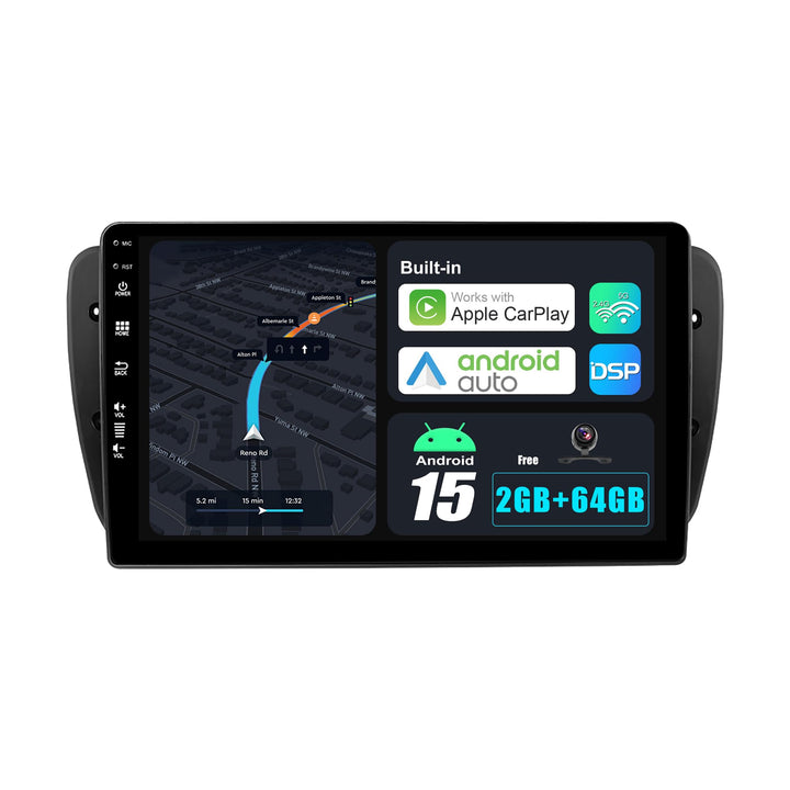 Android 15 IPS Autoradio Passt für Seat Ibiza 6J (2009-2014) - Eingebautes CarPlay Android Auto - KO