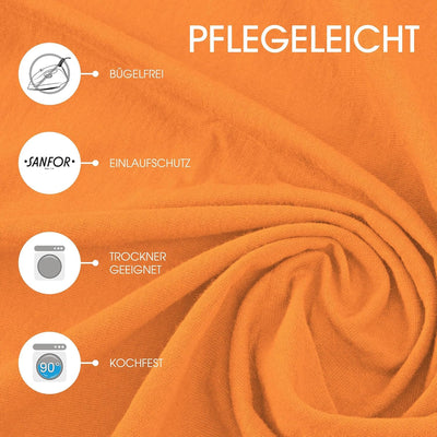 CelinaTex Jersey Topper Spannbettlaken Lucina Doppelpack 200x200-200x220cm orange 100% Baumwolle gek