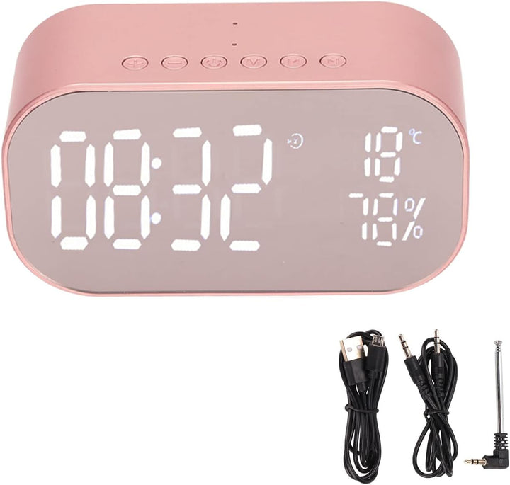 Annadue Digitaler Wecker mit Bluetooth-Lautsprecher, multifunktionaler FM-Radiowecker, Desktop-Digit