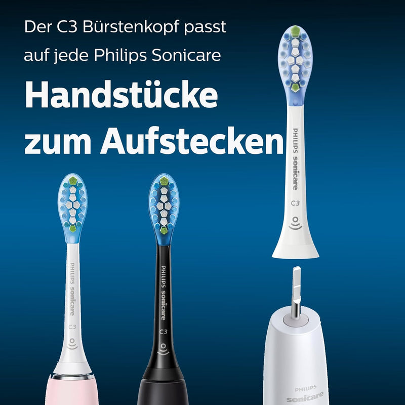 Philips Sonicare Original C3 Premium Plaque Defence Standard Schallzahnbürstenköpfe - 4er-Pack in We