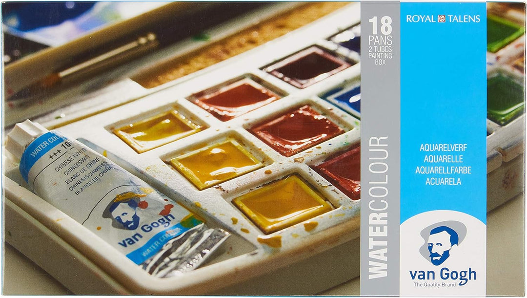 Royal Talens Van Gogh Aquarellfarbe, Stück, 18 + 2 Allgemeine (Kunststofftasche), La moitié Pan + 10