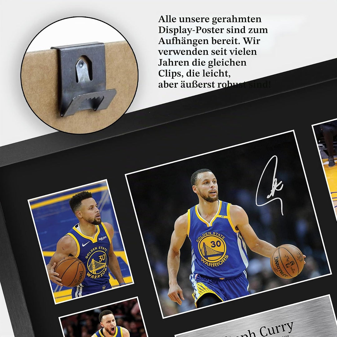 HWC Trading FR A3 Steph Curry Golden State Warriors Geschenke Gedruckt, Signiert Autogramm-Präsentat