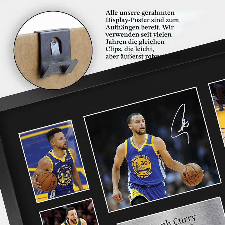 HWC Trading FR A3 Steph Curry Golden State Warriors Geschenke Gedruckt, Signiert Autogramm-Präsentat