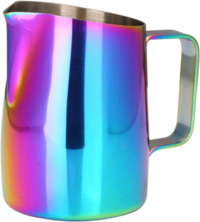 Dianoo Espresso-Milchaufschäumer, Milchkännchen, Edelstahl, für Kaffee-Latte-Kunst, 420 ml mehrfarbi