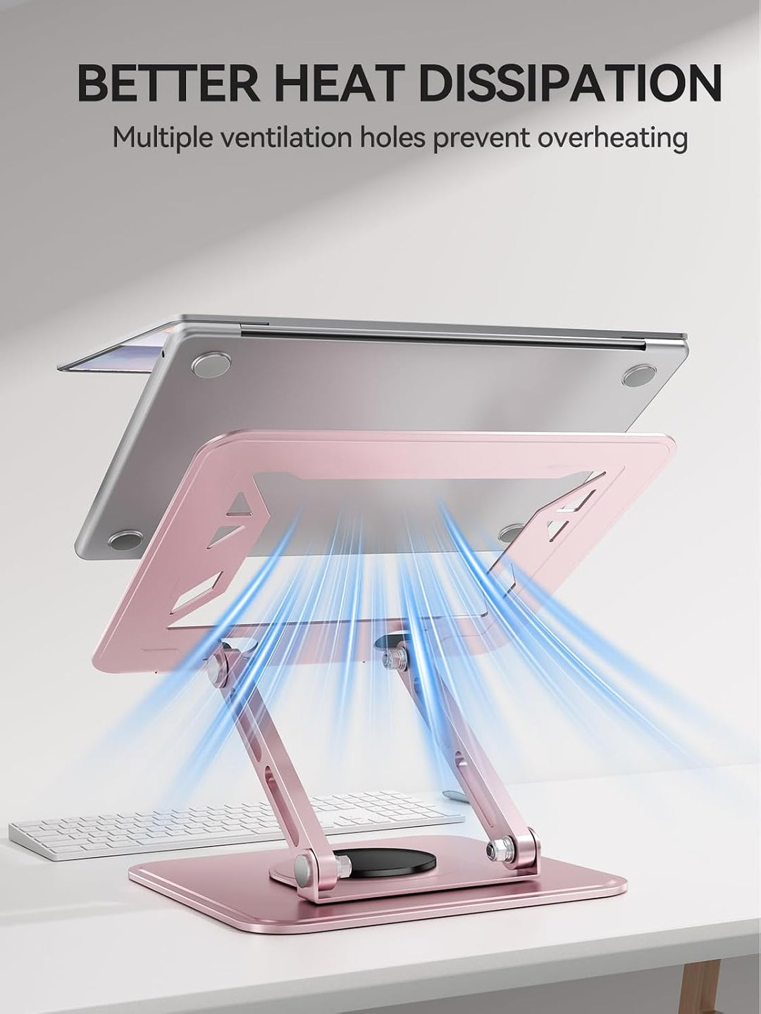 tounee Laptopständer für den Schreibtisch, Verstellbarer Computerständer mit 360°-Drehfuss, ergonomi