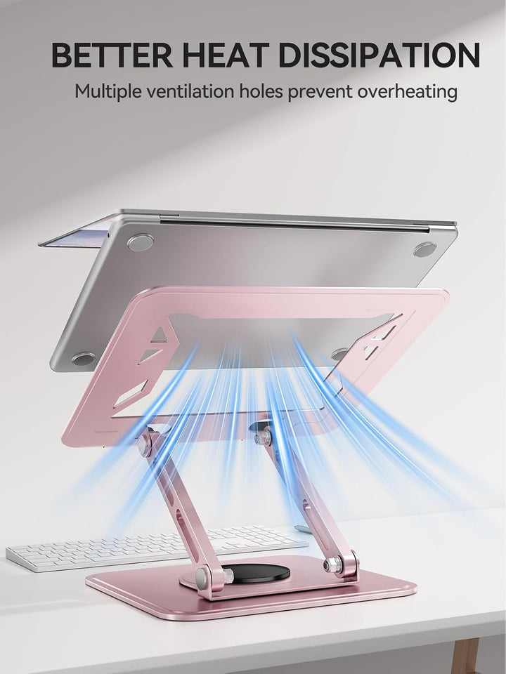tounee Laptopständer für den Schreibtisch, Verstellbarer Computerständer mit 360°-Drehfuss, ergonomi