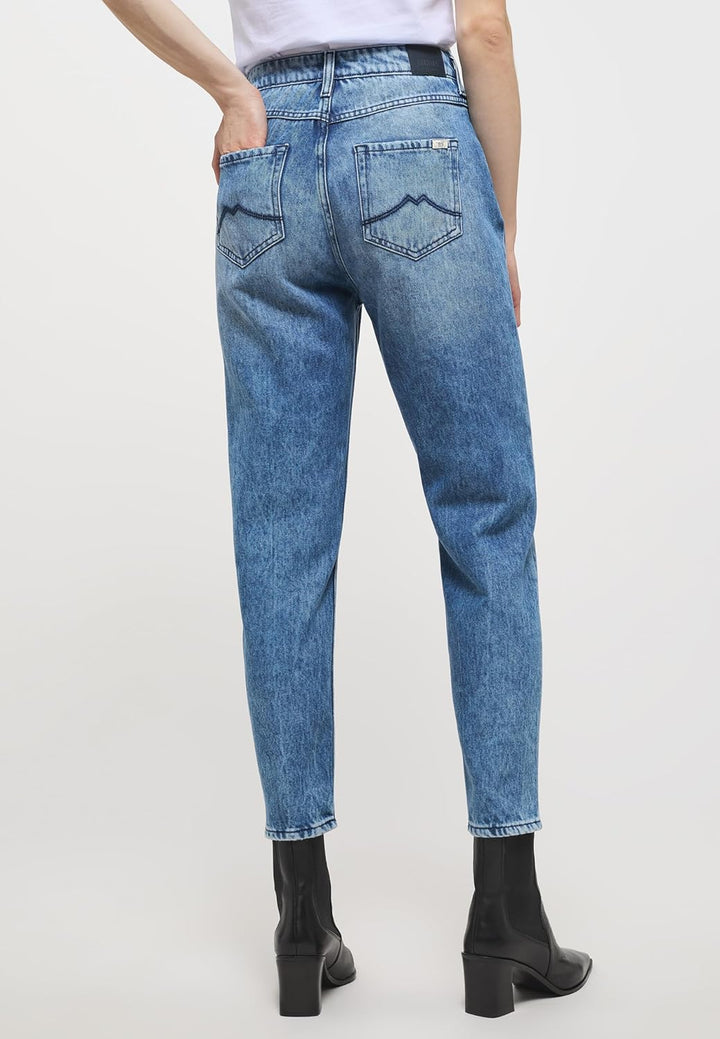 MUSTANG Damen Jeans Hose Style Moms 31W / 34L Mittelblau, 31W / 34L Mittelblau