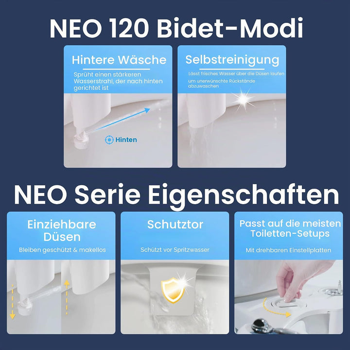 LUXE Bidet Neo 120 white BidetNeo120sww Bidet, Weiss, 17 x 10 x 3 inches, Weiss