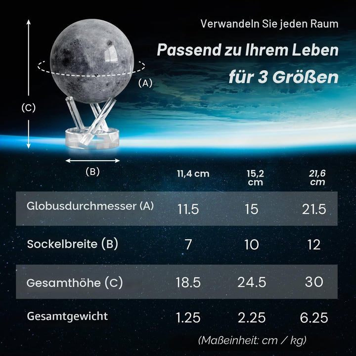 4.5" Moon MOVA Globe 11,4 cm – Mond, 11,4 cm – Mond