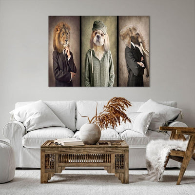 Bilder auf Leinwand 100x70cm Leinwandbild mit Rahmen Tier Abstraktion Gross Wanddeko Bild Schlafzimm