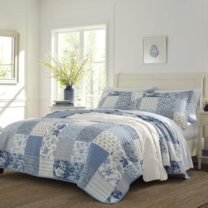 Laura Ashley - Bettwäsche-Set für King-Size-Betten, wendbare Baumwollbettwäsche mit passenden Kissen