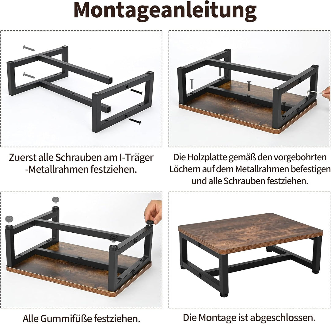 rloao Tritthocker Erwachsene Holz, 40x30x15cm Metallrahmen Holztritt Massiv | Trittschemel Erwachsen