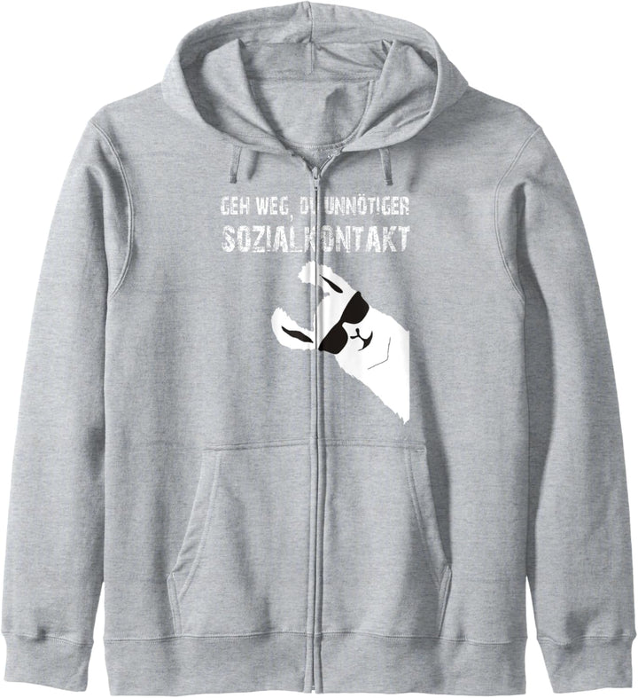 GEH WEG DU UNNÖTIGER SOZIALKONTAKT SPRÜCHE FUN Kapuzenjacke