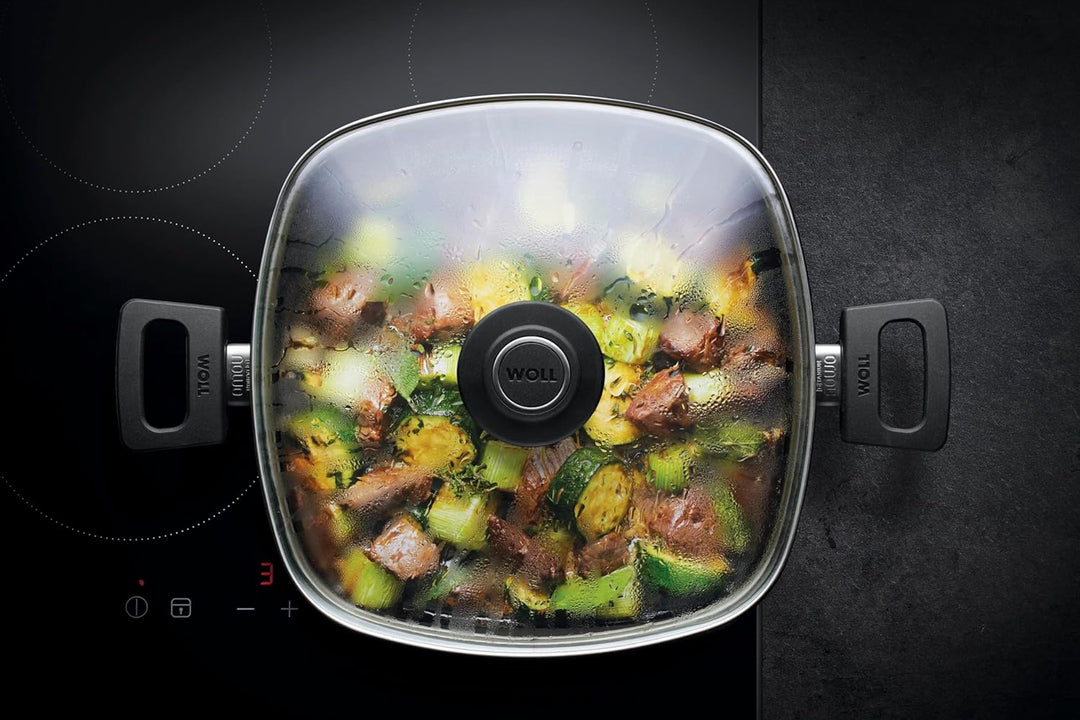 Woll Nowo Titanium Kasserolle viereckig, 28 x 28 cm, 10 cm hoch, 6.0 Liter, mit 2 Seitengriffen - Ge