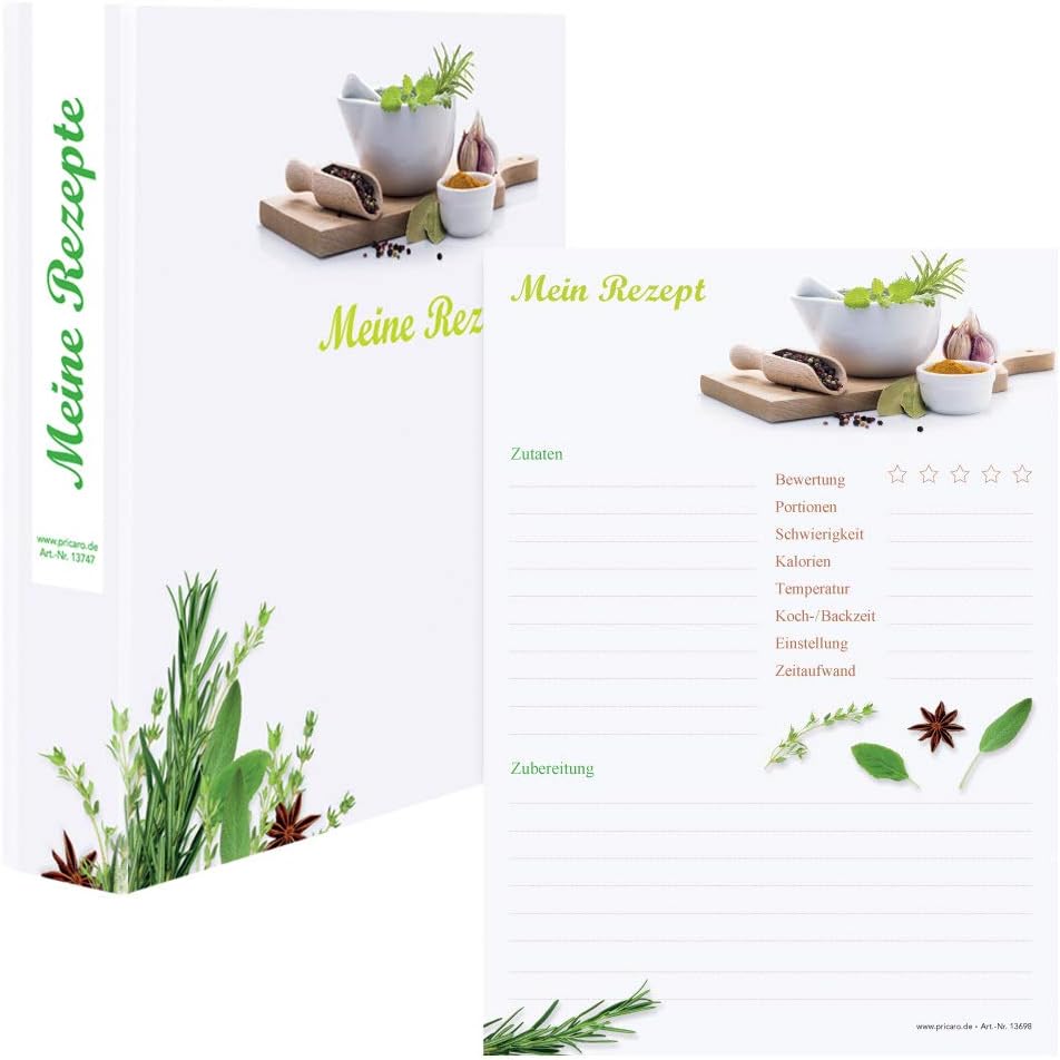 PRICARO Rezeptordner mit Rezeptblock "Gewürze", A5