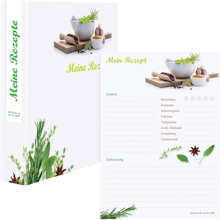 PRICARO Rezeptordner mit Rezeptblock "Gewürze", A5