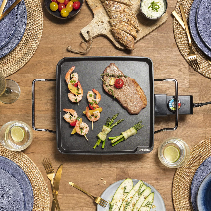 Princess Plancha Chef Mini Classic schwarz 28 x 28 cm 4 Personen 1900 W Aluminium, 01.102210.01.005,