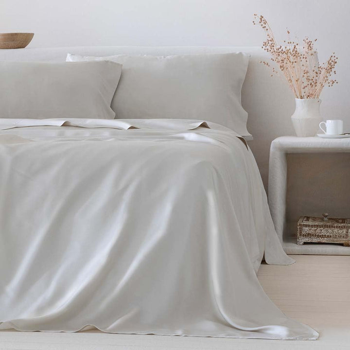 COTTON ARTean Bettwäsche-Set aus Bambus, Beige, organisch und hypoallergen, für 90 x 190/200 cm, Bei
