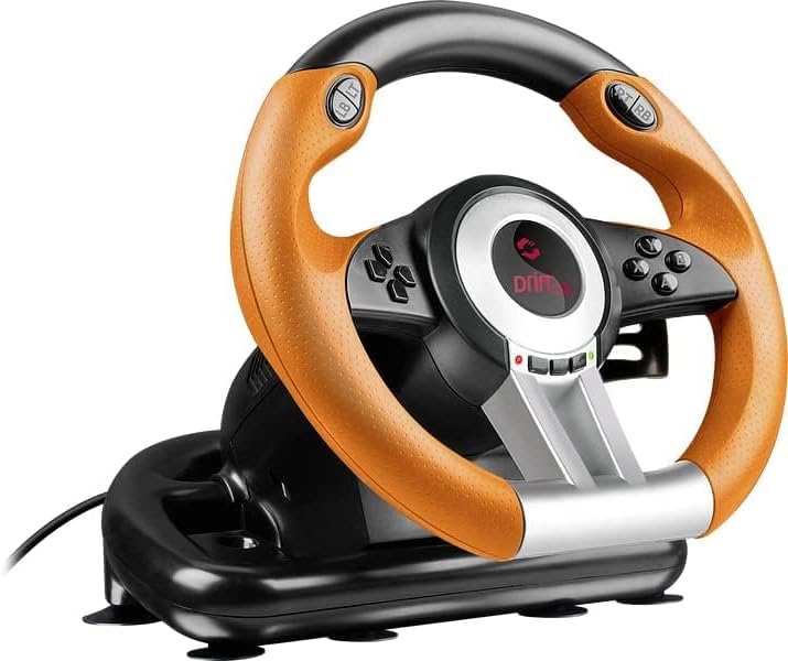 Speedlink DRIFT O.Z. Racing Wheel - USB Gaming Lenkrad für PC/Computer, PC Lenkrad mit Pedalen und S