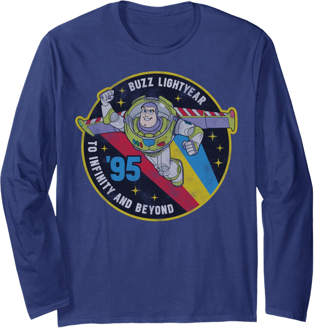 Disney Pixar Toy Story Buzz Lightyear 95 Retro Portrait Langarmshirt