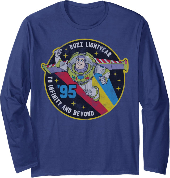 Disney Pixar Toy Story Buzz Lightyear 95 Retro Portrait Langarmshirt