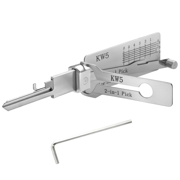 KW5 Hauptschlüssel-decoder aus Edelstahl,LiShi 2-in-1 Lock Pick und Pick-Werkzeuge,Autoschlüssel-Les