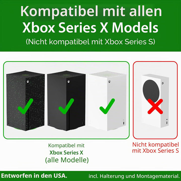 TotalMount Wandhalterung für Xbox Series X mit Wasserwaage und Hitze Management Konsolen Halterung f