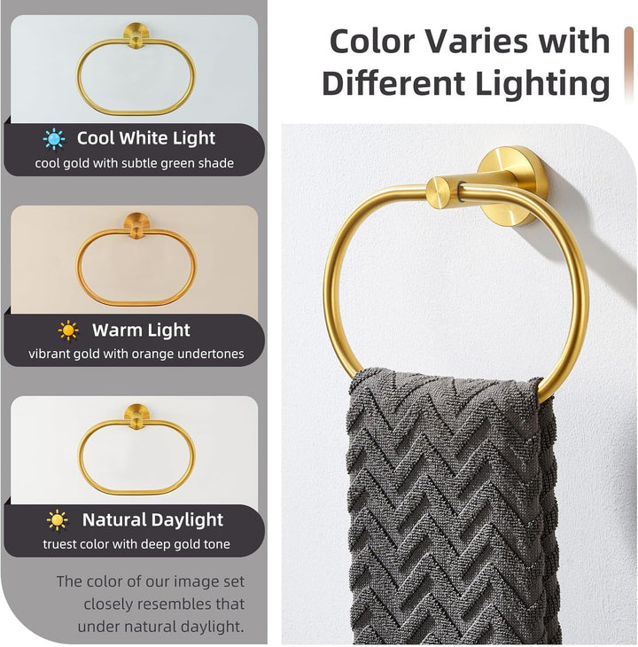 Handtuchring Gebürstet Gold, Winkel Einfach SUS 304 Edelstahl Modern Handtuchhalter Badezimmer Handt