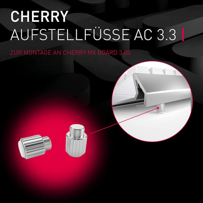 CHERRY AC 3.3, Ergonomische Handballenauflage & Aufstellfüsse aus Aluminium, Zubehör für Gaming-Tast