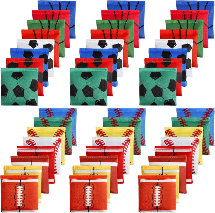 32 Stück Cornhole Säckchen, 6 x 6 cm Bean Bags Wurfspiel, Nylon Sitzsäcke Werfen für Cornhole Spiel,