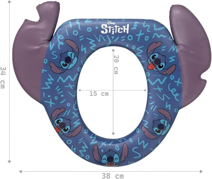 Toilettensitz Stitch für Kinder, universell, Disney, 38 x 34 cm, ergonomisch, bequem und sicher, lei