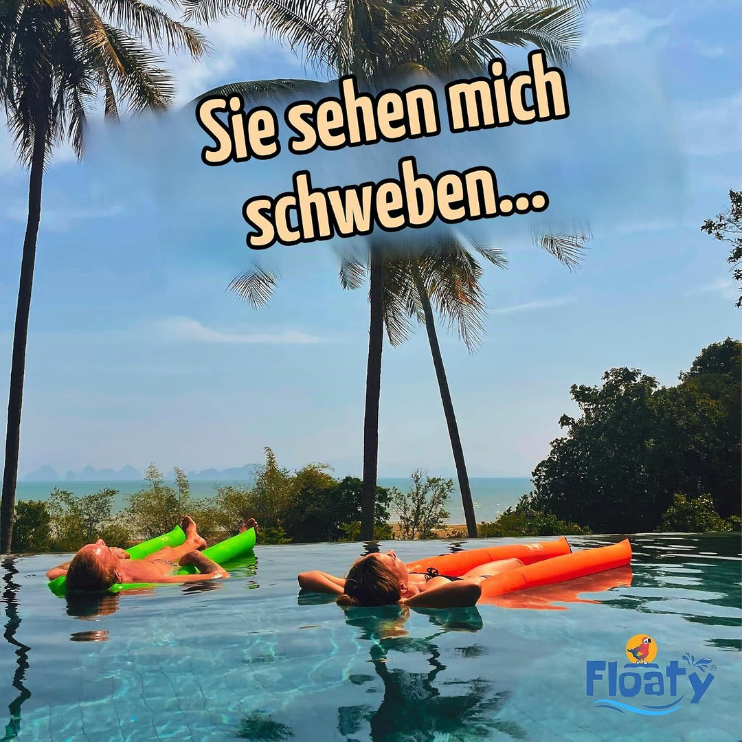 Floaty® Net Bed, Wasserhängematte &amp; Transport Bauchtasche, aufblasbare Pool Luftmatratze mit Liegene