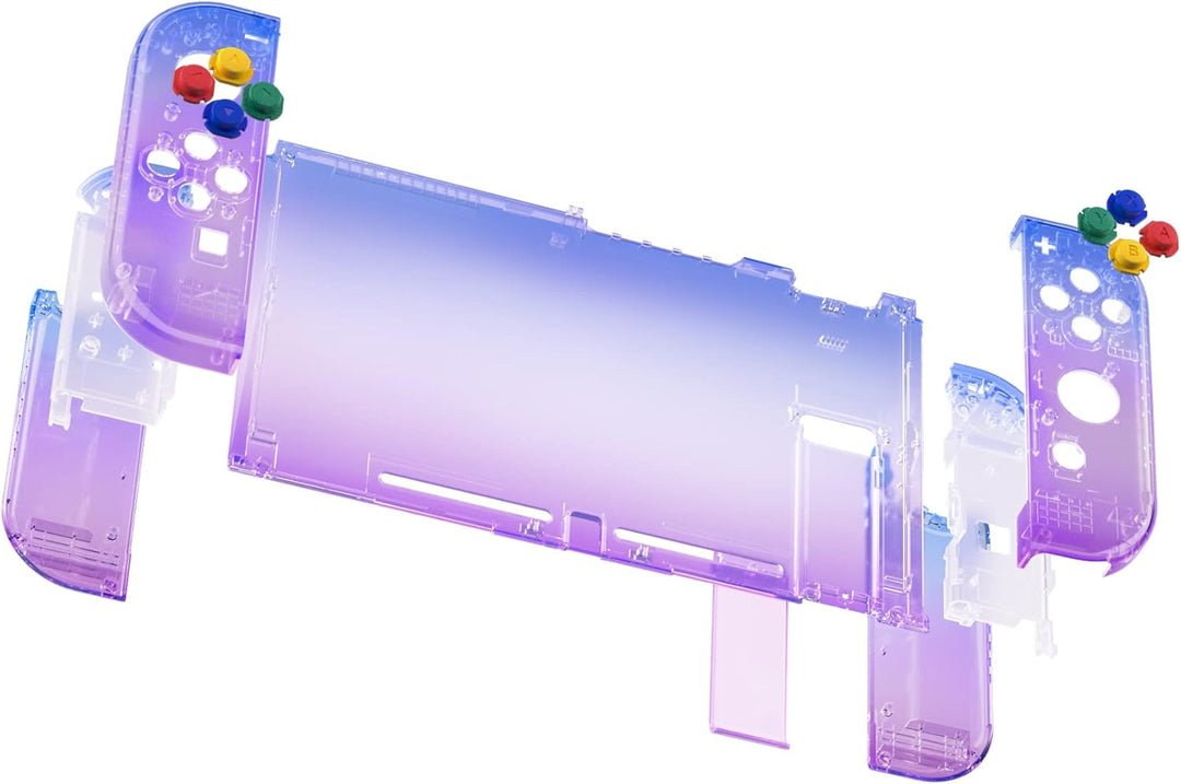 eXtremeRate Hülle Case für Nintendo Switch Joycon/Konsole, Rückgehäuse&Kickstand für Switch Console,