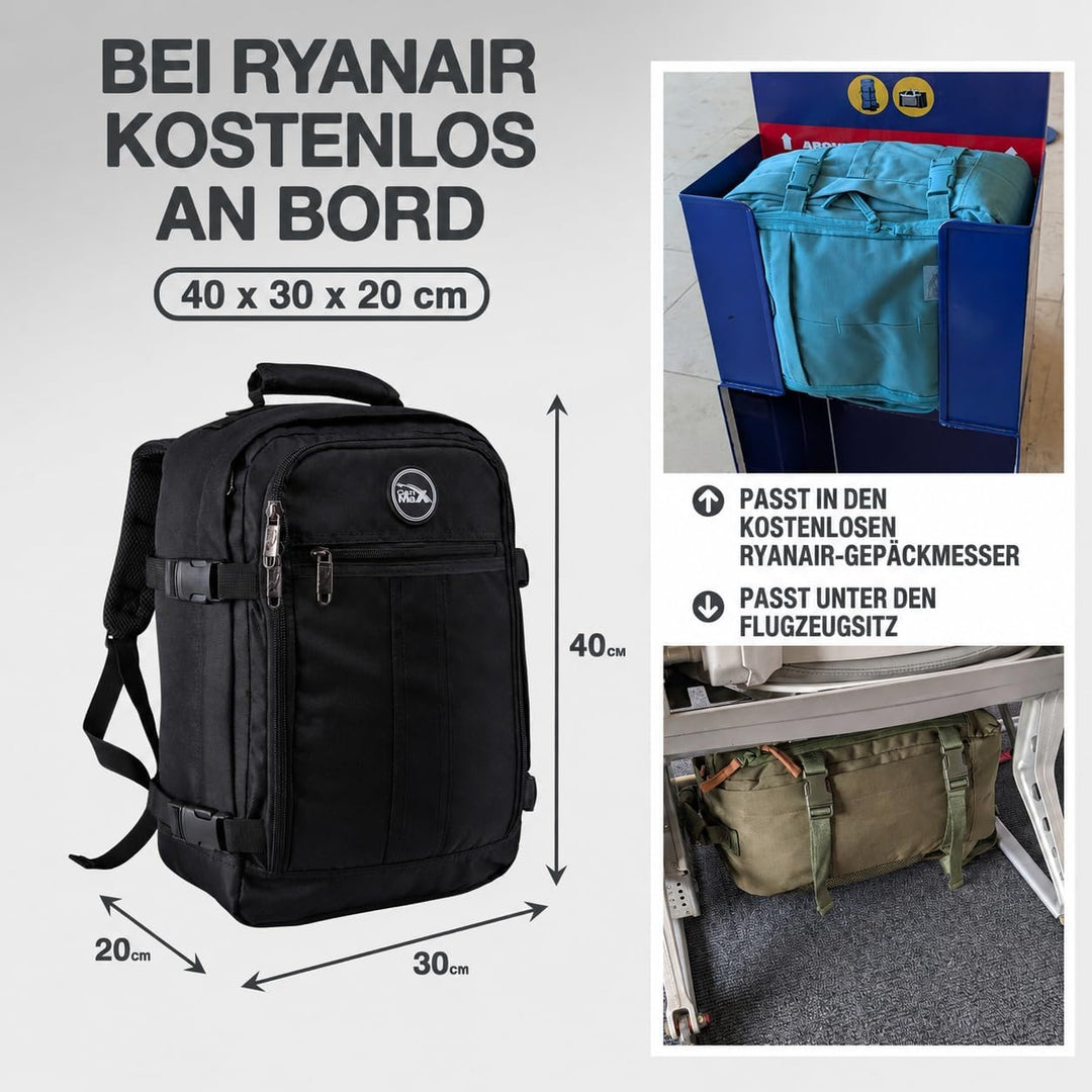 Cabin Max Metz - 40x30x20 Rucksack Ideales Wizzair, Vueling Handgepäck und Reiserucksack für Flugzeu