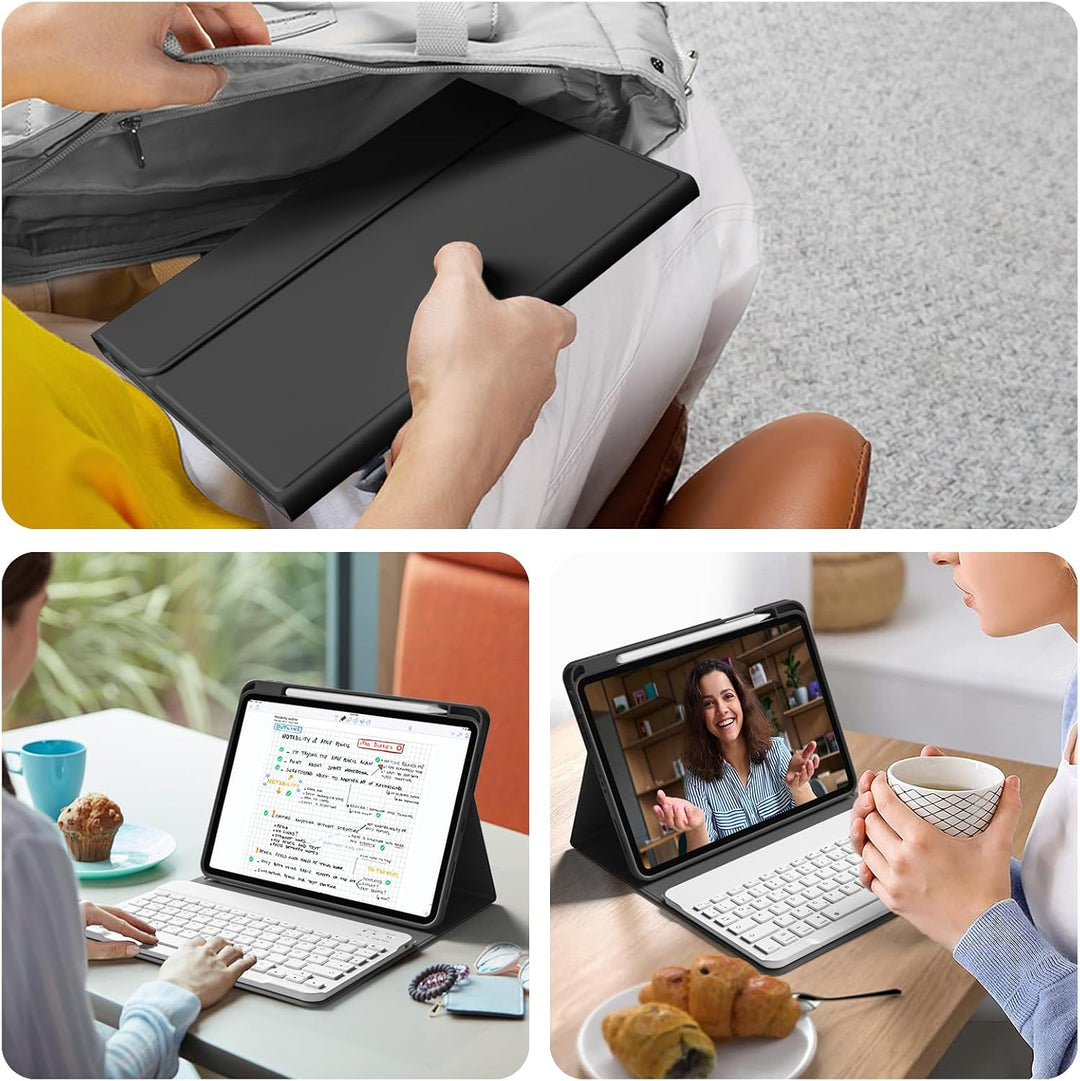 Hülle mit Tastatur für iPad Air 11 Zoll (2025 M3/2024 M2), iPad Air 5./4. Gen(2022/2020) 10.9 Zoll,