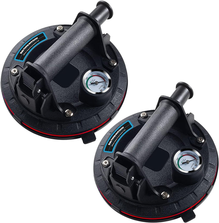 2 Pack 8" Glasheber Saugheber mit Manometer Vakuum Saugheber,Starker Saugnapf-Geeignet für schweres