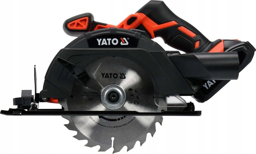 YATO Profi AKKU Handkreissäge 18V | 2,0 Ah Li-Ion Akku | Schnellladegerät | Staubsaugeradapter | Säg