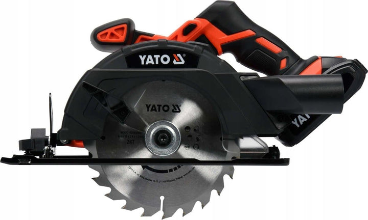 YATO Profi AKKU Handkreissäge 18V | 2,0 Ah Li-Ion Akku | Schnellladegerät | Staubsaugeradapter | Säg
