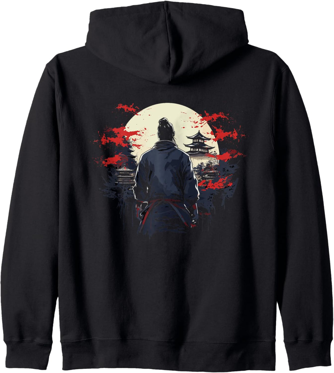 Japanischer Samurai in Japanischer Landschaft | Samurai Kapuzenjacke
