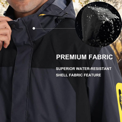 Übergangsjacke Softshelljacke Herren Outdoorjacke Winddicht Atmungsaktiv Funktionsjacke mit Abtrennb