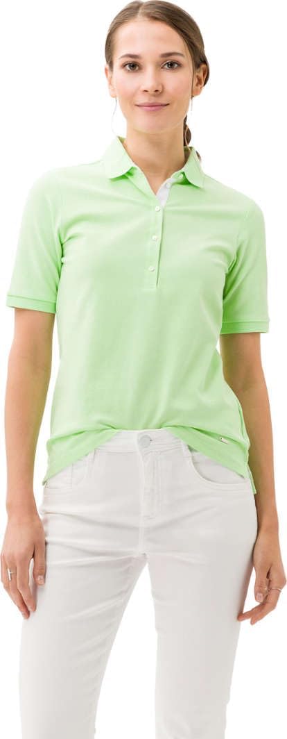 BRAX Damen Style Cleo Finest Pique Stretch Poloshirt, Frozen Apple